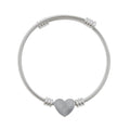 Engravable Heart Cuff Bracelet — Personalized Silver Heart Bangle Gift
