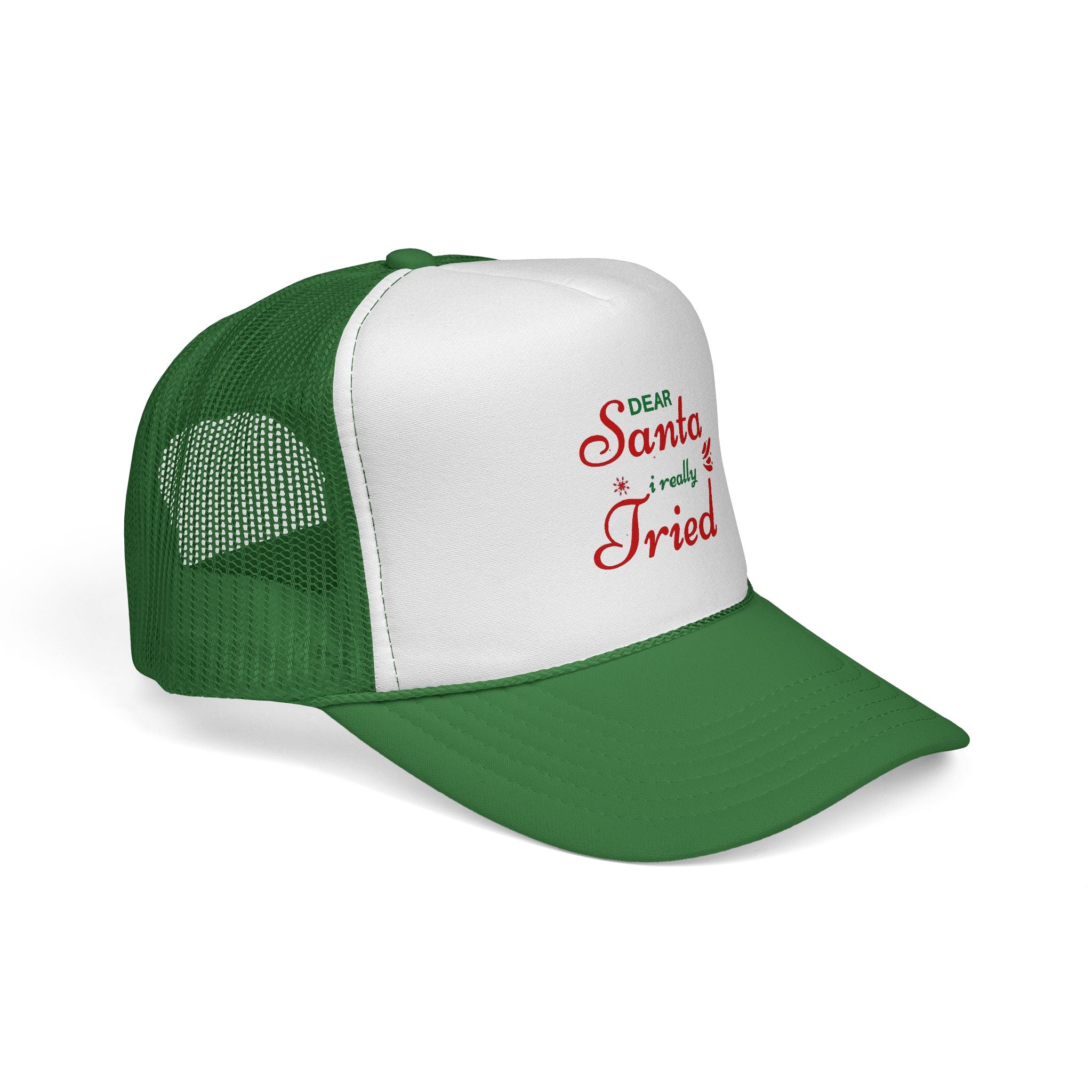 Trucker Cap – Dear Santa I’ve Been Good Embroidered Christmas Mesh Hat