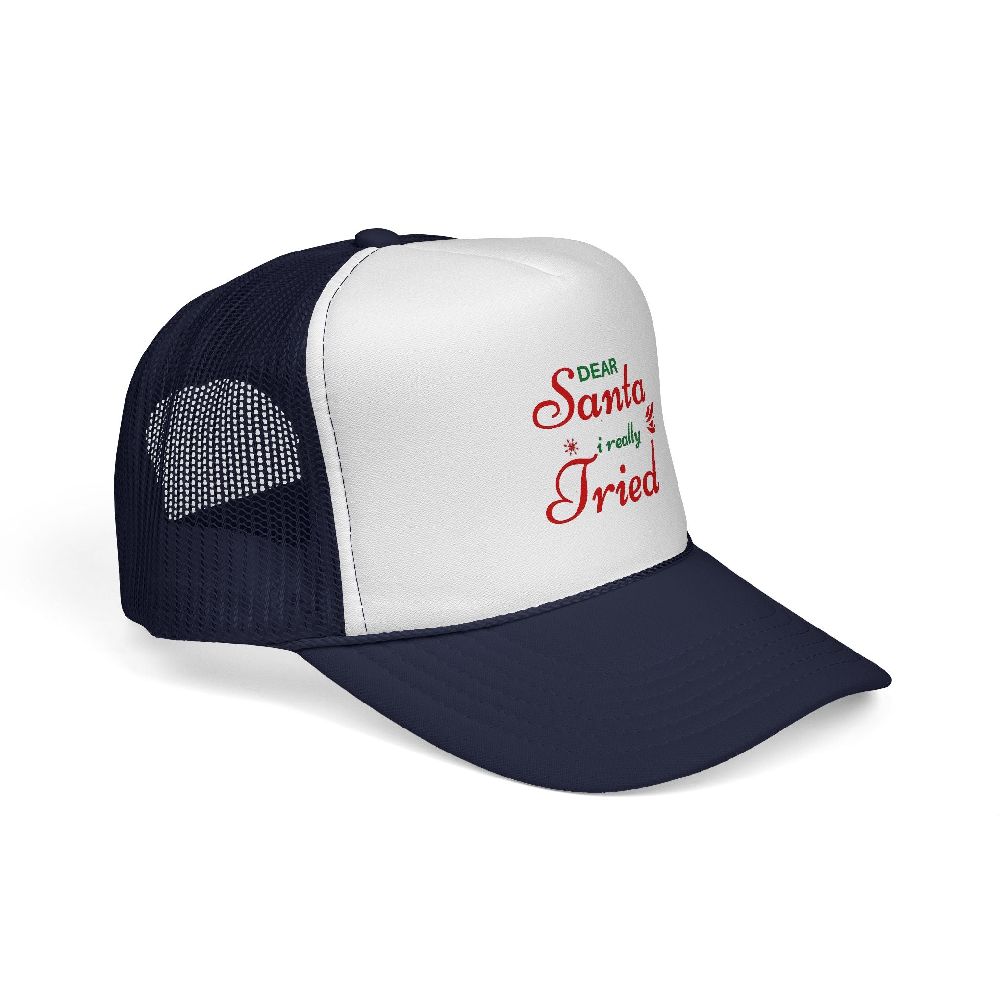 Trucker Cap – Dear Santa I’ve Been Good Embroidered Christmas Mesh Hat