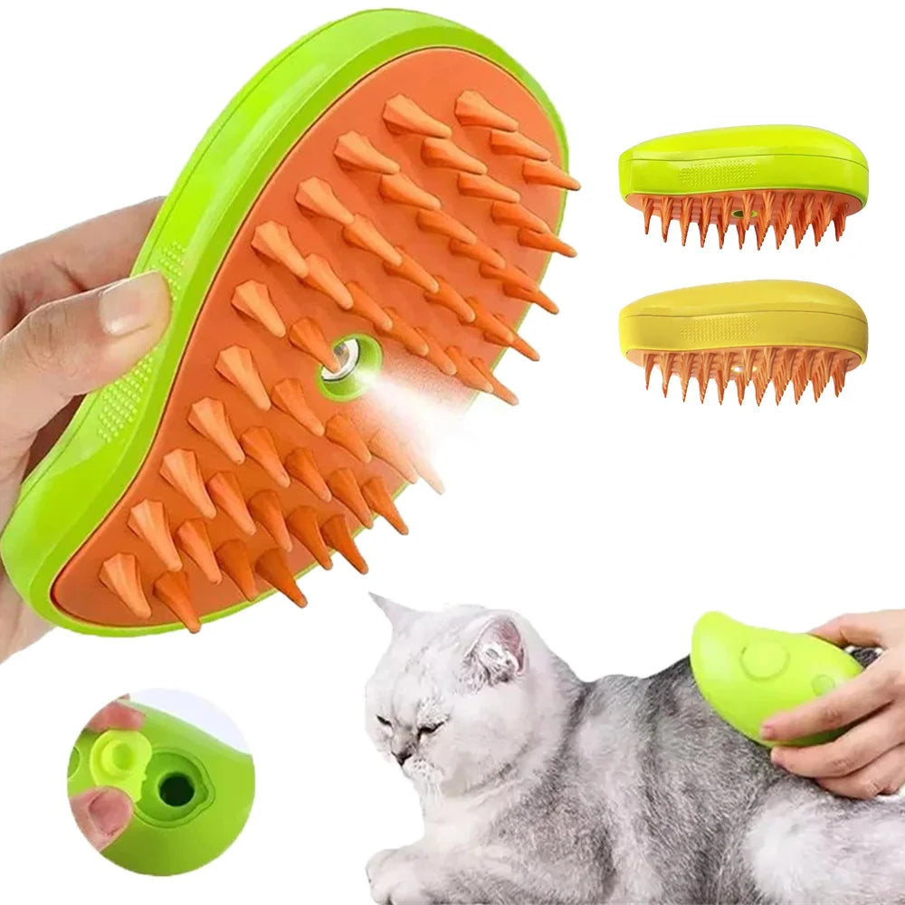 Cat Dog Steamy Brush Water Steam Spray Pet Comb 3 in 1 Electric Sprayer Hair Removal Bath Massage Brushes Cat Grooming Supplies